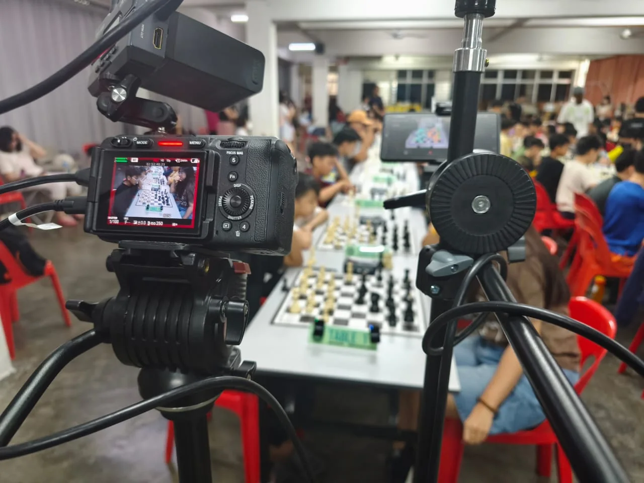 ChessZCam phone and camera setup at the 4th Keong Hoe Chess Tournament