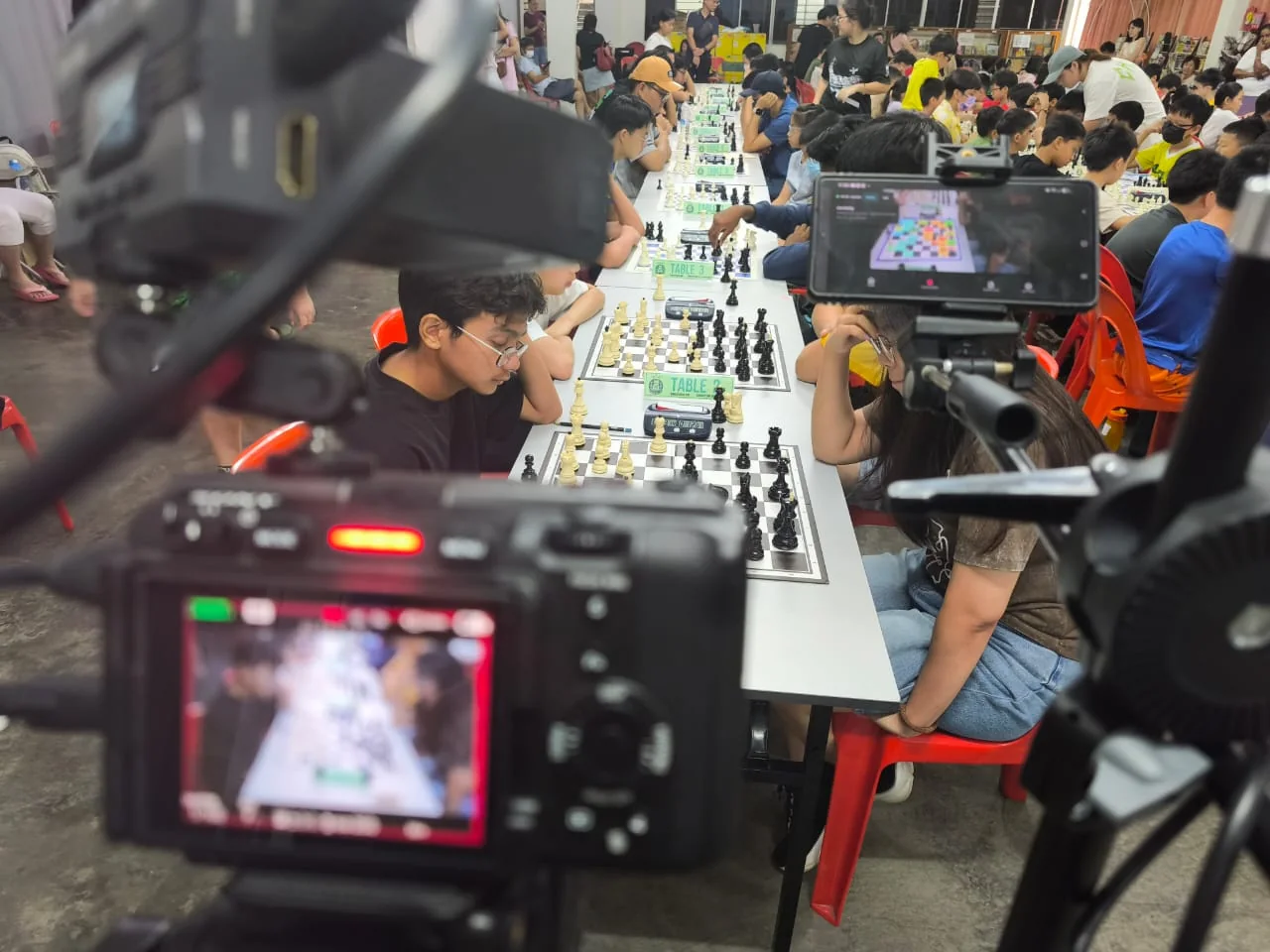ChessZCam camera and phone setup during the 26 July 2026 tournament test