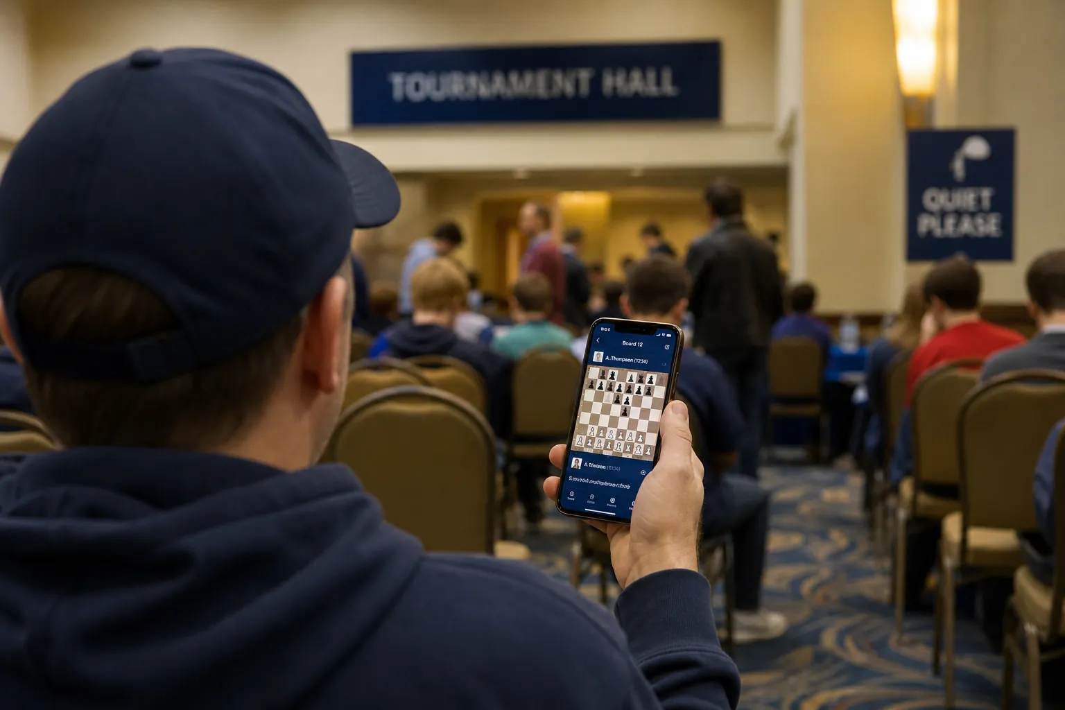 Parent or coach following a live digital board on a phone