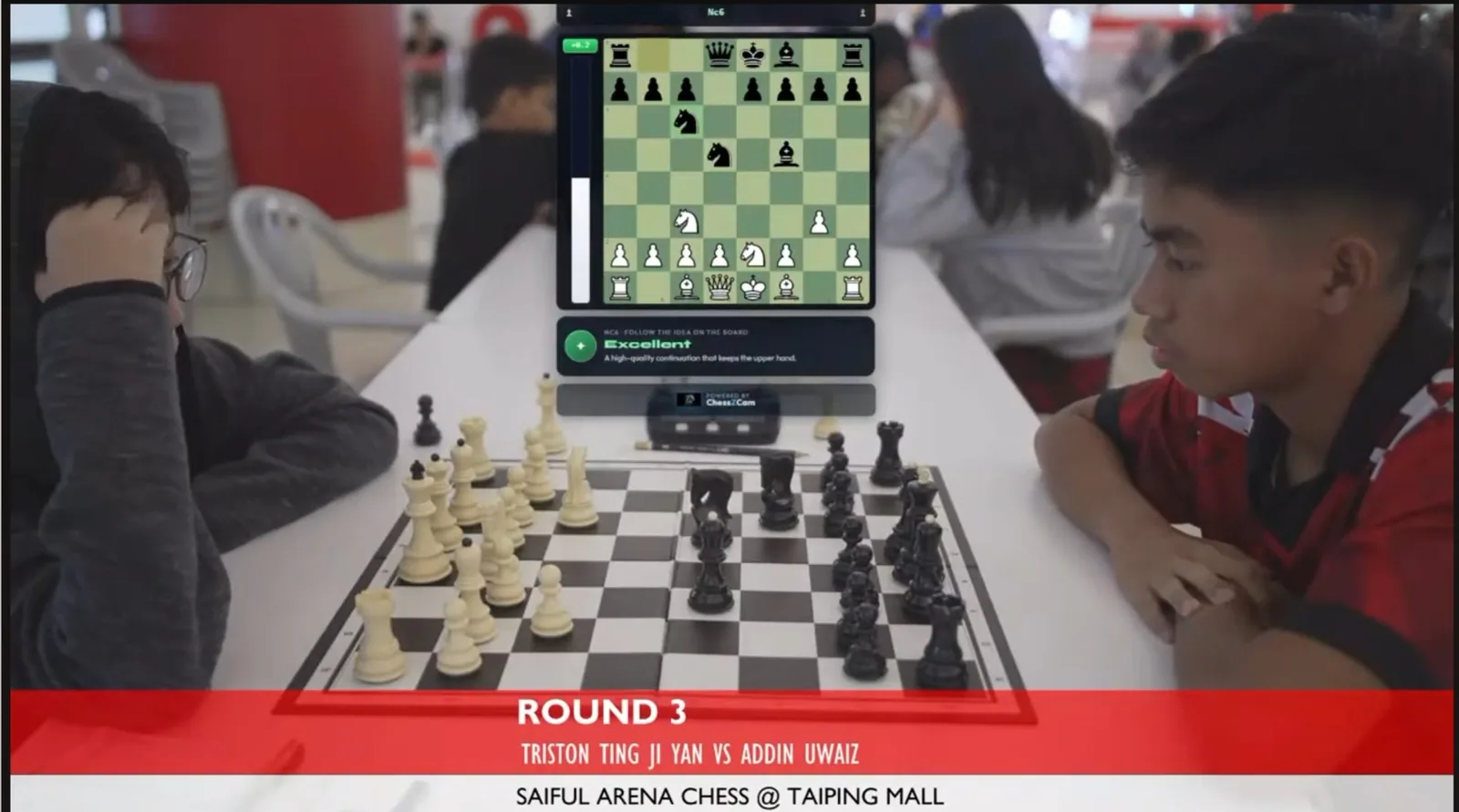Real ChessZCam overlay beside tournament camera footage