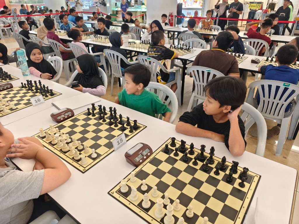 Youth chess tournament hall prepared for careful broadcast coverage