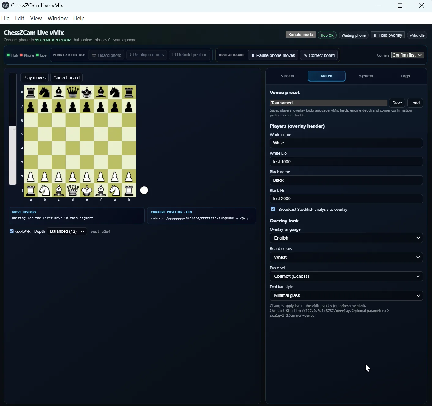 ChessZCam Live Windows controller during beta